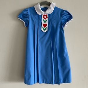 Florence Eiseman Vintage Blue Floral Motif Dress Sz 4